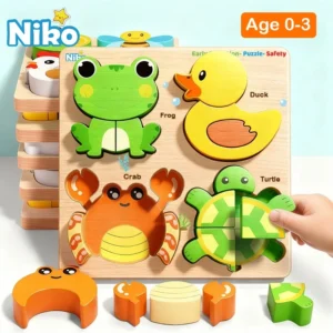 4 in 1 Animal Wooden Jigsaw Puzzle Toy