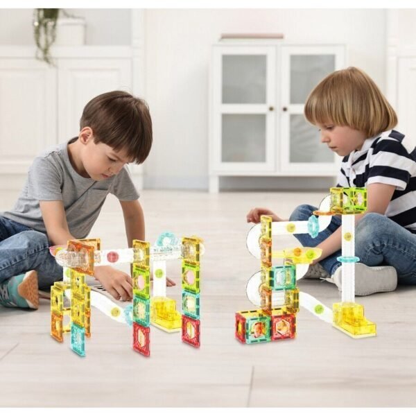 100pcs Magnetic Marble Run Travel Size with Launcher