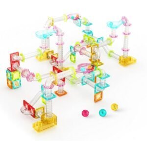 100pcs Magnetic Marble Run Travel Size with Launcher