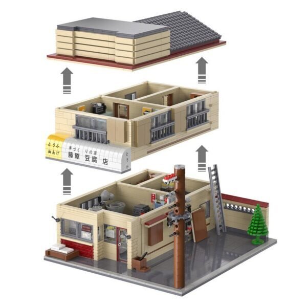 Brick Building Street Shop Set
